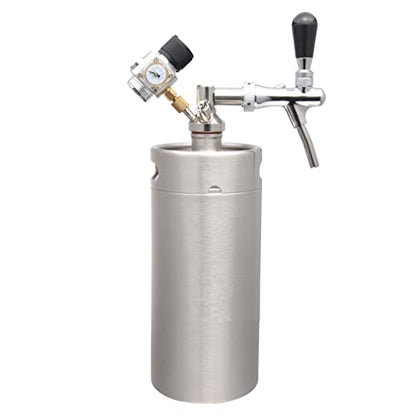 Mini Stainless Steel Beer Keg,Portable Home Dispenser System to Keep Fresh for Home Kitchen Brewing Beer,Keeps Carbonation for Craft Beer Draft and Homebrew,3.6 liters