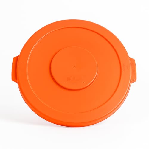 Plastic Round Lid For Trash Can/Ingredient Bin Trash Can Lid Trash Can Lid Hat Outdoor Trash Can Lids (Orange, 10 Gallon) - color: Orange, size: 10 Gallon