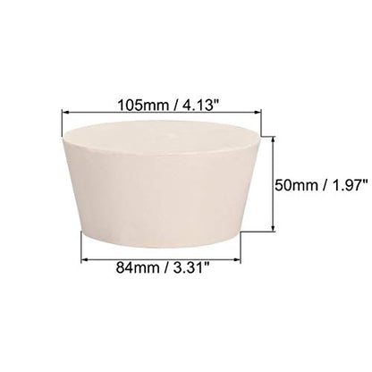 uxcell White Tapered Shaped Solid Rubber Stopper for Lab Tube Stopper Size 90-100mm 1pcs - size: 82x101x50mm