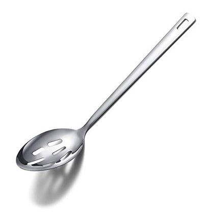 Berglander Stainless Steel Slotted and Basting Spoon, Heat Resistant, Non-Stick, Dishwasher Safe, Easy to Clean - size: D. Slotted Spoon