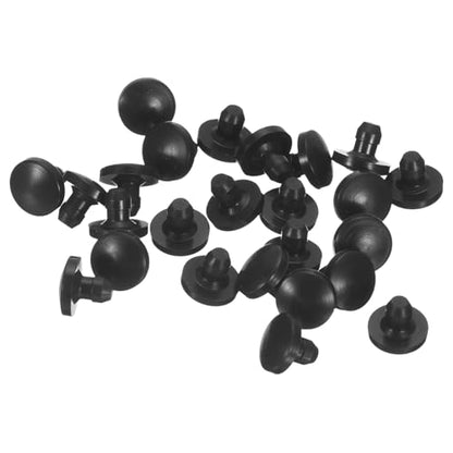 uxcell 25Pcs Silicone Plugs, Rubber Round Snap in Locking Hole Plugs for 2.5-3mm Hole, Hole Stoppers Waterproof Hole Plug for Metal Tube, Furniture End Caps Inserts, Black - size: 2.5-3mm