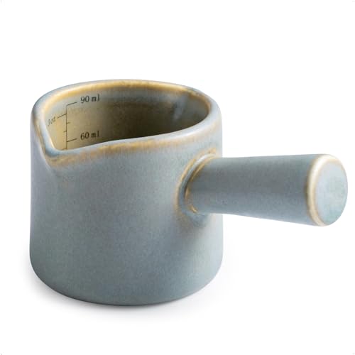 Espresso Cups Ceramic, Espresso Measuring Cups with Dual Measurement Scale, Expresso Shots Cup with Handle, Espresso Accessories, 3 Oz/ 90 Ml, Blue - color: Blue