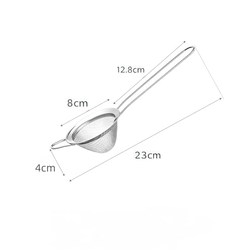 3-Piece Stainless Steel Fine Mesh Strainer Set - Conical Tea & Cocktail Filter for Loose Leaf, Food, Bar Use - Ergonomic Durable Kitchen Colander Tool