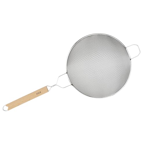 Winco MS2K-10D Strainer, 10.5-Inch Diameter, Double Fine Mesh, Medium, Stainless Steel, Tan