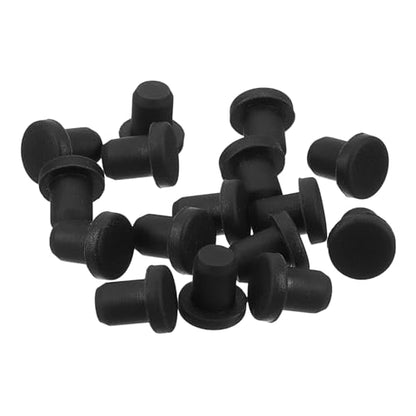 uxcell 32 Pieces Black Rubber Stopper, 5.5mm Plug Holes for 5-5.3mm/0.2-0.21" Hole - size: 5-5.3 mm