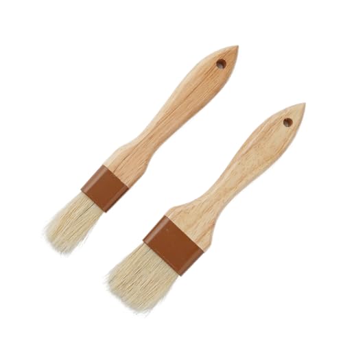 Septe 2Pcs Pastry Brushes for Baking Food Brush Basting Brush with Wooden Handle Cooking Brush for Oil and Sauce (1 Inch, 1.5 Inch) - size: 1 Inch, 1.5 Inch