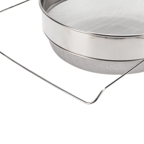 Cryfokt Honey Strainer, Stainless Steel Double Sieve Honey Filter with Expandable Mesh Screen for 5 Gallon Bucket Beekeeping Equipment