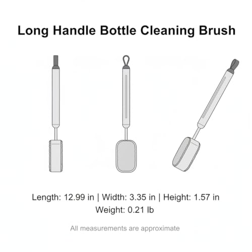 Long Handle Bottle Cleaning Brush with Soft Sponge Head for Deep Cups, Narrow Neck Bottles & Vases - 13 Inch - color: Green