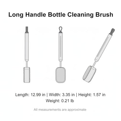 Long Handle Bottle Cleaning Brush with Soft Sponge Head for Deep Cups, Narrow Neck Bottles & Vases - 13 Inch - color: Green