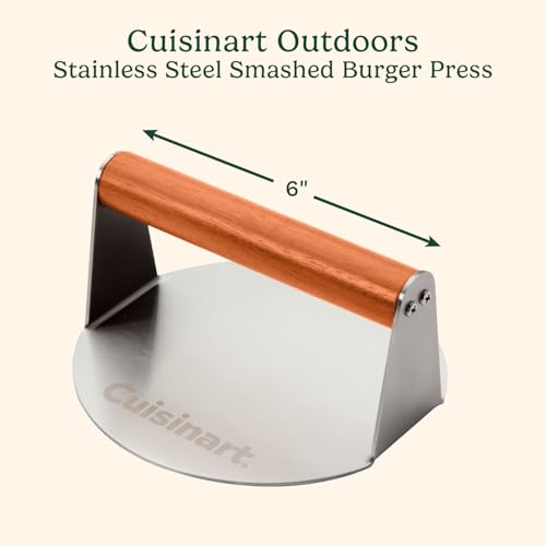 Cuisinart 6" Stainless Steel Smashed Burger Press, Juicy and Crispy Burgers for BBQs, Cookouts - color: Stainless Steel
