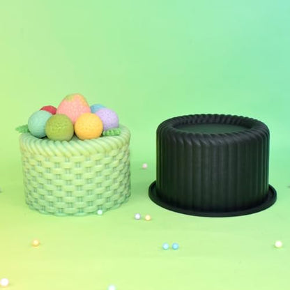 Silicone Mold, Basket-Shaped Baking Molds for Mousse Cake, Chocolate, Jelly, Candy, Wax, Candle Making, Non-Stick Food Grade Silicone Mould (G_ Flower Basket) - size: G_ Flower Basket