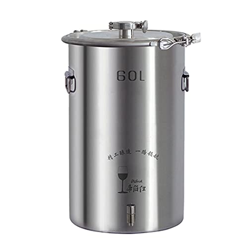 60L 304/316 New stainless steel fermentation barrel wine barrel fermenter self-brewed wine sealed barrel wine making equipment (316 with tap) - size: 316 with tap