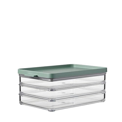 Mepal Meat Fridge Storage Containers 3 Layers - Container with Lid for Meat - Fridge Container for Kitchen Storage & Organization - Dishwasher-safe - 3 x 500 ml - Nordic sage - size: Fleischbehälter 3 lagen