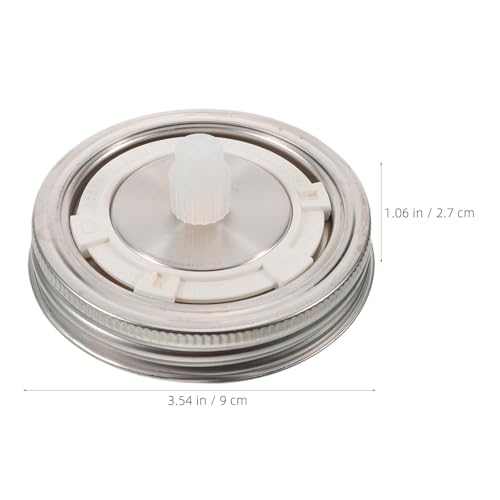 Airlock Fermentation Lids - 3.54" Fermentation Lid For Wide Mouth Mason Jar Sauerkraut & Pickle - Stainless Steel Mason Jar Sealing Cap