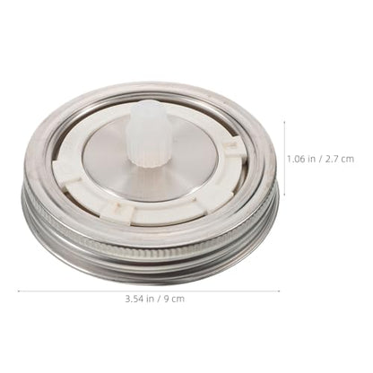 Airlock Fermentation Lids - 3.54" Fermentation Lid For Wide Mouth Mason Jar Sauerkraut & Pickle - Stainless Steel Mason Jar Sealing Cap