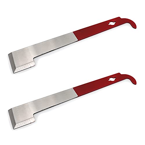 HTTMT- 2 Beekeeping Equipment Bee Hive Tool Stainless Steel Scraper J Hook Frame Lifter Patio Lawn & Garden Farm & Ranch Supplies [P/N: ET-TOOL033 X2-SR] - size: Pair