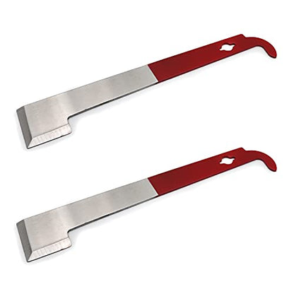 XKMT- (2) Stainless Steel Bee Hive Tool Scraper J Hook Frame Lifter Gripper Beekeeping Equipment [P/N: ET-TOOL033 X2-SR] - size: 2