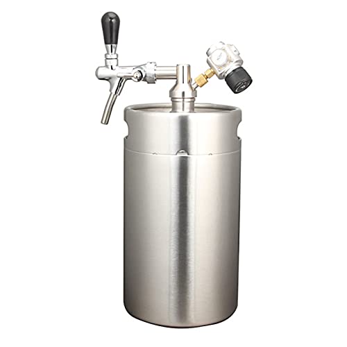 Portable Draft Keg System Stainless Steel Keg Mini Keg Draft System Stainless Steel Portable Mini Keg Dispenser Pressure Regulator Craft Beer Draft Home Brew,8L