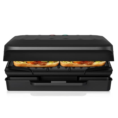 KEINVE 2-Serving Electric Grill and Panini Press, Tilted Grilling Surface for Rapid Oil Drainage, Non-Stick Coating Easy to Clean - size: 2-Serving Grill