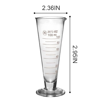Professional Lab Graduated Measuring Cup with Spout 100ml Wide Mouth Glass Conical Beaker Thickened Borosilicate Beaker Heat Resistant (100ml) Transparent - size: 100ml