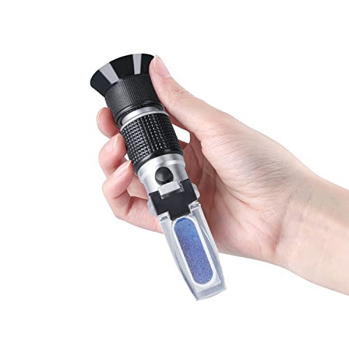 Brix Meter Refractometer 0~90%, LEERCHUANG Handheld Brix Refractometer, High Accurate Brix Measurement with ATC for Fruit, Beverages&Juice, Honey, Maple Syrup, Molasses and Other Sugary Drink… - size: Brix: 0~90%