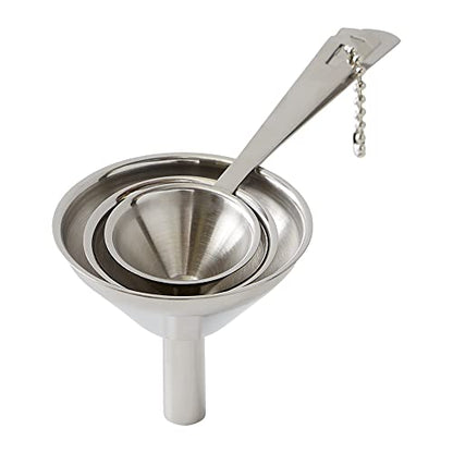 RSVP International Endurance Collection Kitchen Spice Jar/Oil Bottle Funnel, Stainless Steel and Dishwasher Safe, Mini Set, Various Sizes - size: Mini Set, Various Sizes (Pack of 1)