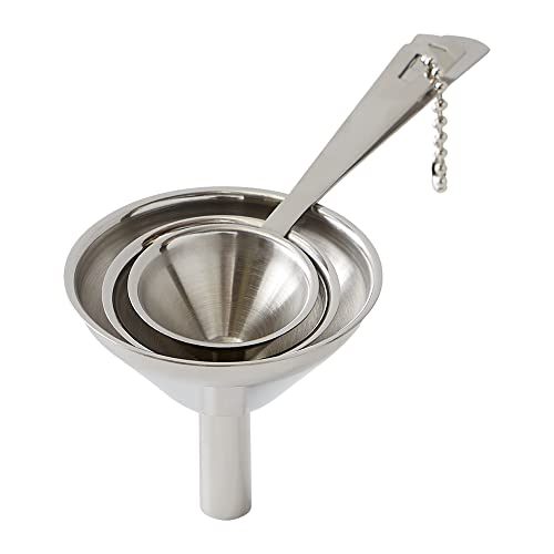 RSVP International Endurance Collection Kitchen Spice Jar/Oil Bottle Funnel, Stainless Steel and Dishwasher Safe, Mini Set, Various Sizes - size: Mini Set, Various Sizes (Pack of 1)