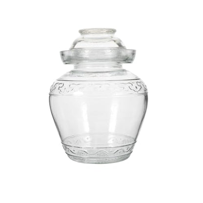 Fermentation Jar, 2.5 Liter Pickle Kimchi Jar with Water Seal Lid | Wide Mouth, Food Grade, Clear Glass, for Making Pickles Kimchi Sauerkraut and Fermenting Vegetables Fruits, Wine Brewing - size: 2.5L