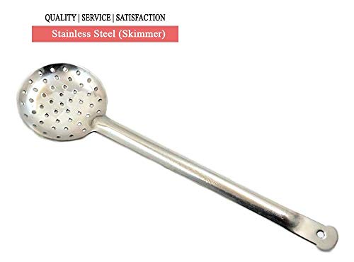Stainless Steel Jhara/Skimmer/Strainer Steel Frying Spoon/deep Fry for poori/sabzi/Vegetables Cooking 1 pcs - size: Jhara Spoon