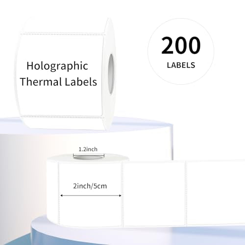 White Square Thermal Labels Stickers 2" x 2", Self-Adhesive Waterproof Square Direct Thermal Labels Stickers, Perforation Line Design - color: White, size: 2 X 2
