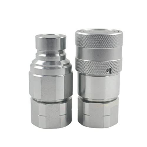 3/4'' SAE-12 UNF1-1/16 Skid Steer Flat Face Hydraulic Quick Connect Coupling/Coupler, 1/2 Body W/Dust Cap - size: 1-Set 3/4" SAE