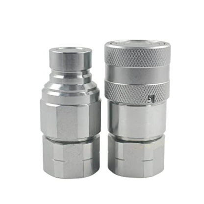 3/4'' SAE-12 UNF1-1/16 Skid Steer Flat Face Hydraulic Quick Connect Coupling/Coupler, 1/2 Body W/Dust Cap - size: 1-Set 3/4" SAE