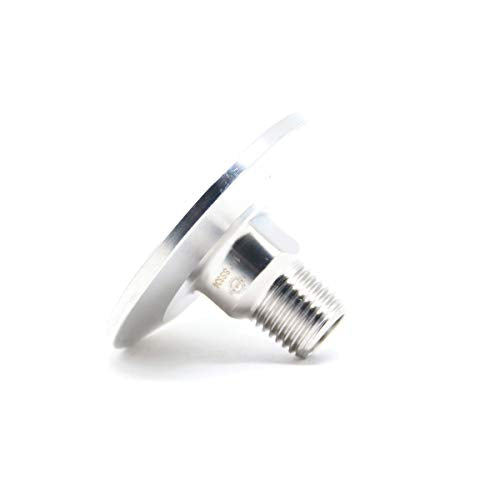 QiiMii 1.5 Inch Tri Clamp Tri Clover Fittings to NPT 1/4 Inch Male Thread Adaptor, Stainless Steel 304 - size: TC 50.5 x 1/4"