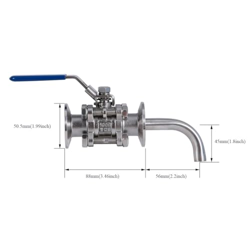 1.5 Inch Tri Clamp Ball Valve & Racking Arm Pick-up Tube Stainless Steel 304 Homebrew Boil Kettle Conical Fermenter Parts