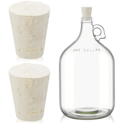 Ziliny 2 Pcs Carboy Cork Stopper, Glass Carboy Cap for 1, 3, 5, 6 Gallon Glass Water Jug, Wood Tapered Fermentation Cap Cork Stoppers, 0 .87 x 1.57 x 1.3 Inches - size: 1 Gallon