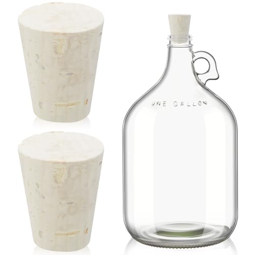 Ziliny 2 Pcs Carboy Cork Stopper, Glass Carboy Cap for 1, 3, 5, 6 Gallon Glass Water Jug, Wood Tapered Fermentation Cap Cork Stoppers, 0 .87 x 1.57 x 1.3 Inches - size: 1 Gallon