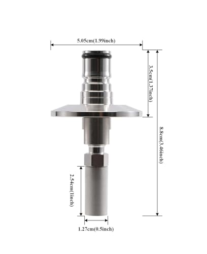 Ball Lock Carbonation Stone: 1.5 Inch TC Connection 0. Micron Carb Kit for Homebrew Conical Fermenter