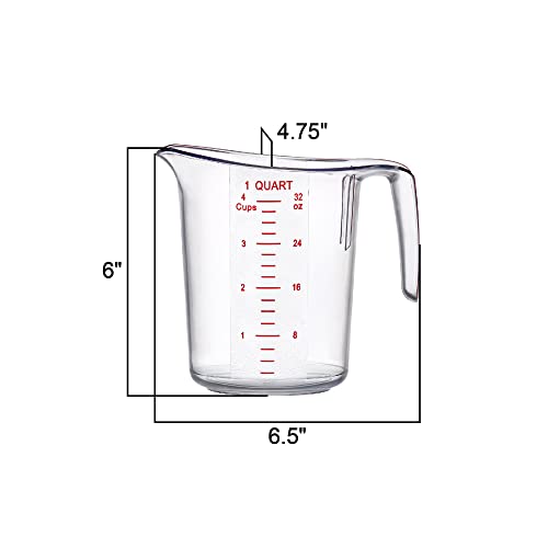 Amazing Abby - Melissa - 32-Ounce Plastic Measuring Pitcher (2-Pack), 4-Cup (1-Quart) Food-Grade Measuring Jug, Unbreakable, Stackable, Dishwasher-Safe, Great for Oil, Vinegar, Flour, and More - style: 2-Pack