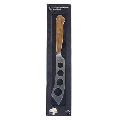 Mercer Culinary Renaissance Olive Wood Soft Cheese Knife, 5-Inch - color: Olive Wood Handle, size: 5-Inch Soft Cheese Knife