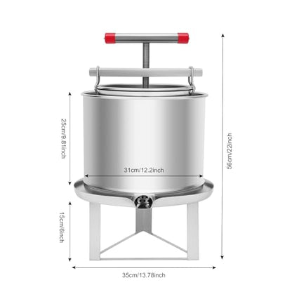 532.6oz Large Bee Honey Presser, Manual Mesh Honey Press Extractor Wax Machine, Stainless Steel Beeswax Press for Making Honey Wine Juice Vegetables Olive Oil Self in Home