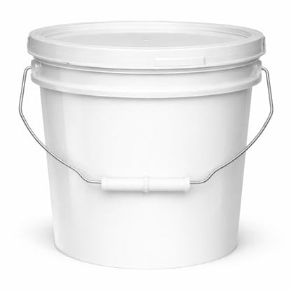 MKS Plastics 2-Gallon Bucket with Airtight Lid – Made in USA, Food Grade BPA Free Plastic, Heavy Duty Multi-Use, Metal Handle with Grip, Stackable Storage – White, 1 Pack - color: 2 Gallon - White, size: 1