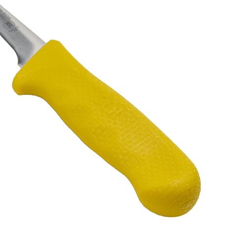 Winco 6" Commercial-Grade German Steel Boning Knife, Narrow, Yellow - color: Yellow