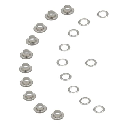 110 Sets 1/4 Inch Sewing Grommets Eyelets Stainless Steel with Washers for Shoes, Bead Cores, Clothes, Leather, Canvas, Banner (6mm Silver) - size: φ6x12mm