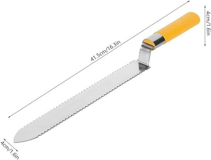 16.3in Stainless Steel Beekeeping Serrated Honey Scraping Knife Uncapping Knife Beekeeper Tools for Honey Harvesting Extracting Bee Keeping,Honey Uncapping Knife, Honey Scraper