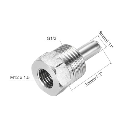 uxcell 8mm Dia G1/2 Thermowell Weldless Stainless Steel 201 with Cable Gland 30mm Length for Beer Fermenter, Black - color: Black, size: 8mm x 30mm
