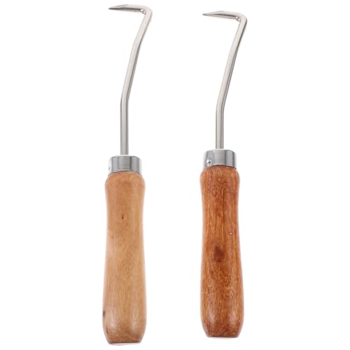 Milisten 2Pcs Beekeeping Hive Hooks Beekeeping Tool Handle Beehive Cleaning Hook Beeswax Scraper Practical Frame Cleaner for Hive Maintenance