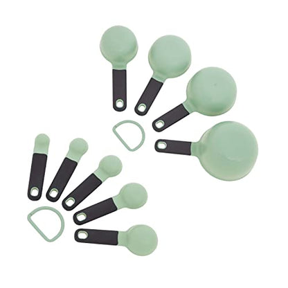 KitchenAid Universal Easy To Read Measuring Cup and Spoon Set with Soft Grip Handle for Maximum Control, Hang Hole and Nesting For Easy Storage, Dishwasher Safe, 9 Piece, Pistachio - color: Pistachio