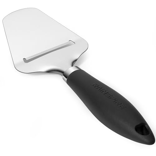 Rainspire Upgraded Non-Stick Cheese Slicers for Block Cheese Multi-Functional Cheese Cutter for Mozzarella, Cheddar, Gruyere Charcuterie Accessories Dishwasher Safe Kitchen Tools, Black - color: Black