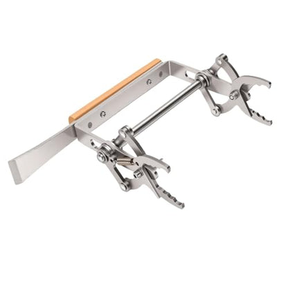 Fafeicy Beehive Frame Grip Tool, Beekeeping Frame Lifter for Secure Removal, Stainless Steel Jaws with Wooden Handle for Apiary Work