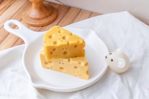 AngleThing Realistic Food & Dessert Shape Silicone Mold Series – 3D Tangerine & Cheese Designs for Candle Making, Wax Melts, Soap, Resin (Cheese (Triangle Slice)) - size: Cheese (Triangle Slice)